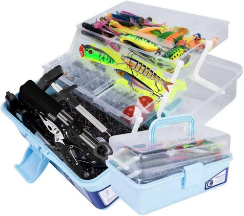 1 Pack Large 3-Layer Fishing Tackle Box