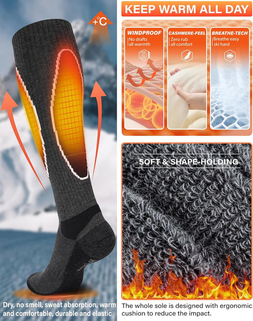 3 Pack Merino Wool Ski Socks