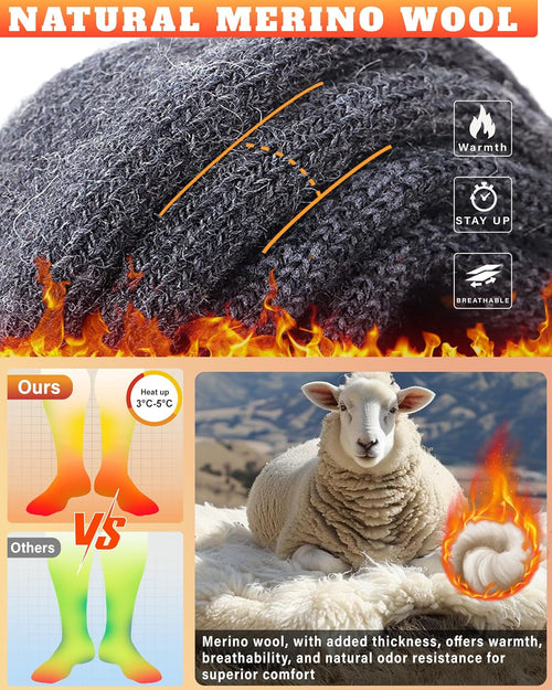 3 Pack Merino Wool Ski Socks